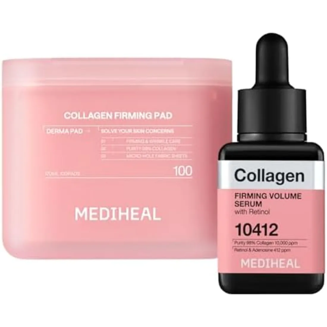 MEDIHEAL Toner Pads - Collagen Ampoule Toner Pad with Ceramide - Skin Firming, Restore Elasticity, Deep Hydration - Tighten Wrinkles & Lines - Vegan Moisturizing Fabric, Korean Skin Care