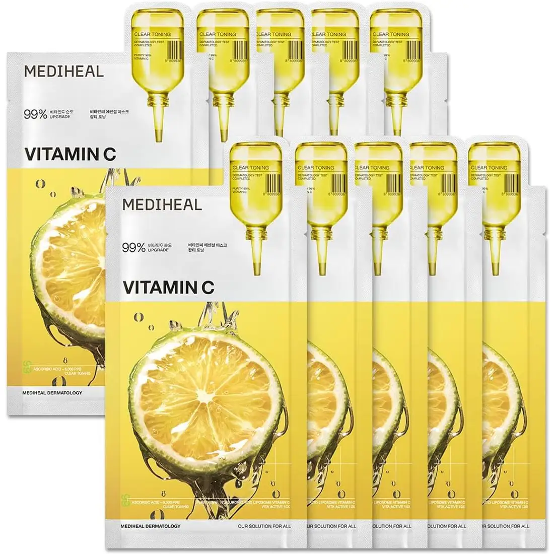 MEDIHEAL Vitamin C Essential Face Sheet Mask, Skin Toning