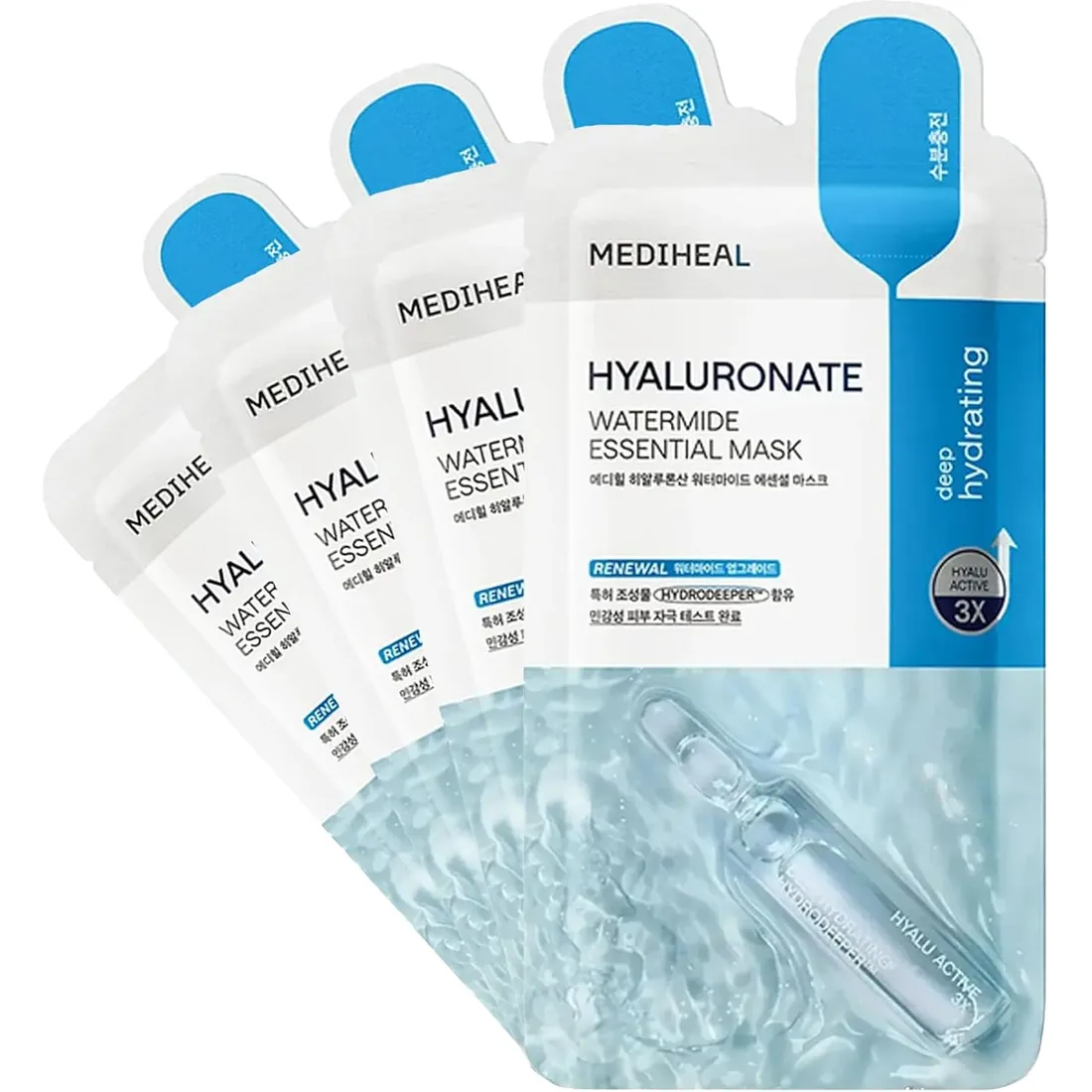 MEDIHEAL Hyaluronic Acid Essential Face Sheet Mask, Deep Hydration