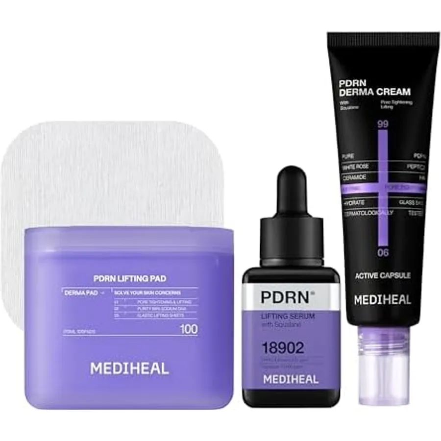 MEDIHEAL PDRN Glass Skin Routine Bundle – Cream Pack Cleanser + Stretchable Toner Pads 100ct + PDRN Lifting Serum product view 2
